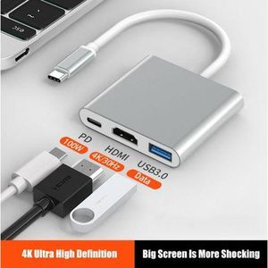 USB Type C Hub HDMI 4K Converter And Charging Port 3in1