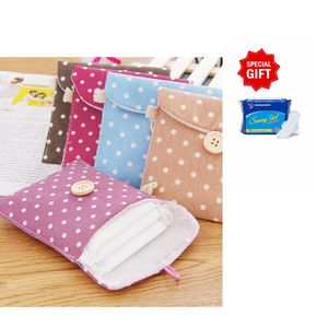 Premium Polka Dot Sanitary Pad Pouch- Portable Storage Bag + FREE Sunny Girl Sanitary Pad Pack