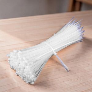 Inexpensive Durable Cable Bundling Solution 100 Pieces of 4.0MM BY 250mm Long White Nylon Self Locking Cable Ties Tie wraps