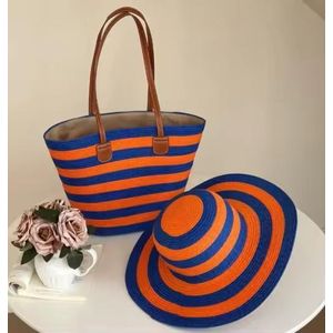 BLUE AND ORANGE MULTIPURPOSE HOLIDAY & PICNIC BAG – STYLISH, SPACIOUS