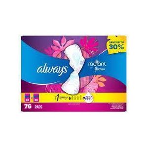 Always  Radiant Pads Size 1 Regular Absorbency Scented (76 Count)