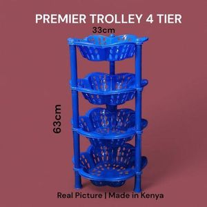 Premium Round Plastic Trolley 4 Tier