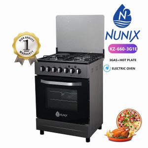 Nunix  60 by 60 3 Gas +1 Electric Hotplate Freestanding cooker with electric oven 