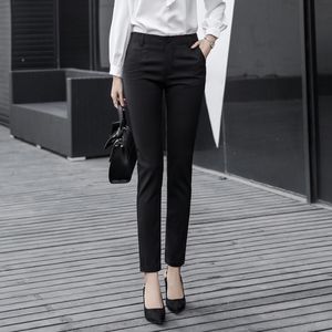 Fashion (5491 Black)High Waist Office Lady Pants Korean Fashion Ladies  Full-length Straight Pants Women Formal Work Wear Solid Trousers WEF @ Best  Price Online