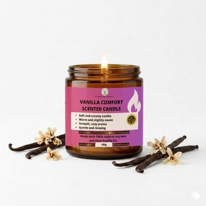 VitalEssence Aromas Vanilla Comfort Scented Candle -Creates a peaceful atmosphere,Just calm, cozy, and relaxing.