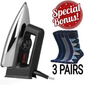 AILYONS HIGH QUALITY ELECTRIC DRY IRON BOX + 3 MENS PAIRS OF SOCKS