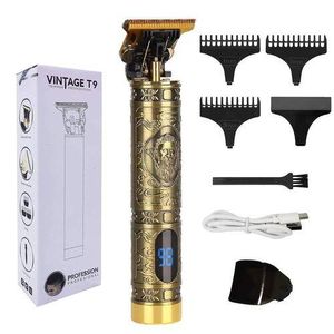 T Bald Hair Clipper Mower Rechargeable Trimmer T-Outliner Barber Shaving Machine Vintage Cordless Haircut Men Cutter Shaver