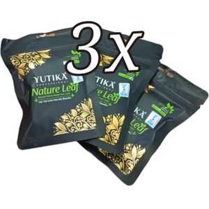 Yutika 3X NATURE LEAF HENNA BASED HAIR COLOUR Black No Ammonia Resorcinol jm