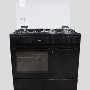 VON 90×60, 5 Gas burners, freestanding cooker ,wok burner shiny Enamel pan support plus free gas regulator 