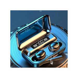 F9 Wireless Bluetooth 5.0 LED Display Mini Earbuds WITH POWERBANK CASE - BLACK