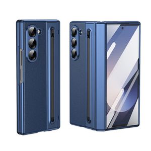Nillikin Samsung Galaxy Z Fold 7 Leather Hinge Phone Case Outer Screen Glass S Pen Slot Protective Cover for Galaxy Z Fold 7