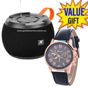 C15 WIRELESS BLUETOOTH Speaker BT/USB/TF/DC5V/AUX SUPERBASS // SMART PORTABLE SPEAKER WITH STEREO SOUND AND USB CHARGING + LUXURY WATCH
