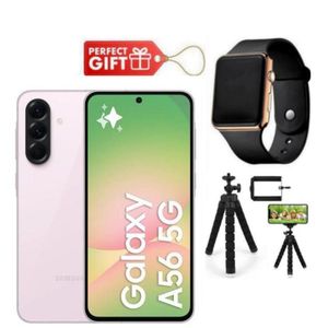 Samsung Galaxy A56 5G, 6.7", 128GB ROM + 8GB RAM (Dual SIM), 5000mAh, Awesome Pink + Led Watch & Tripod Stand 