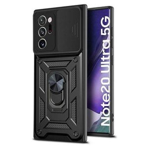 For Sam Galaxy Note 20 Ultra Case with Camera Cover & Kickstand, Slide Lens Protection