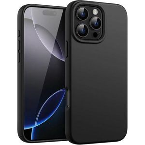 Silicone Case for iPhone 16 Pro MAX, Silky Soft Touch Full-Body Protective Phone Case, Anti-Scratch Shockproof Cover with Microfiber Lining (Black)