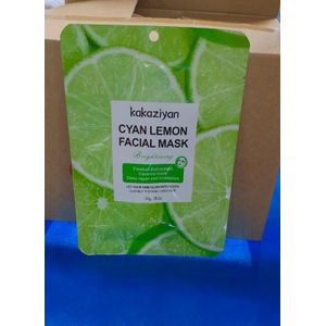 Kaka Cyan Lemon Glow & Moisture Whitening Face Mask helps to cleanse, hydrate, and improve skin clarity. It works to reduce dullness, control excess oil, and promote a more even skin tone, leaving your face feeling clean, smooth, and radiant.