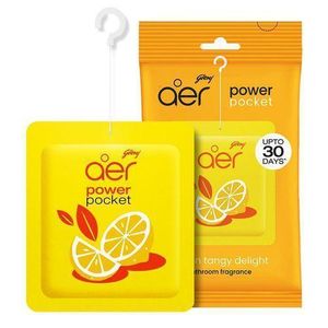 3pcs AER Power Pocket Bathroom Air Freshener Lemon Tangy – Long Lasting Toilet & Washroom Fragrance