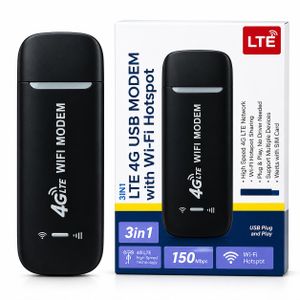 4G LTE USB WiFi Modem with Hotspot – Black Portable Wireless Internet Dongle