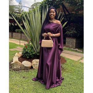 Purple offshoulder  kaftan 