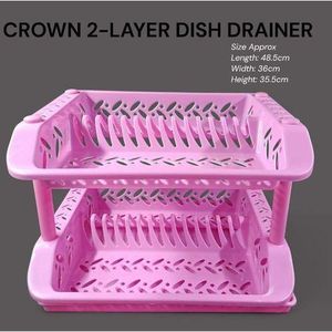 Crown Strong Durable Double Decker 2 Layer Dish Drainer Dish Rack