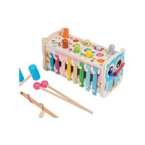 Wooden Rabbit Hammer Ball Pounding Toy Set