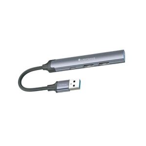 Wave 4-in-1- USB Hub Adapter / USB-A to 1x USB 3.0, 2x USB 2.0, 1x Type-C / Grey / 0.12M Cable/Fast Data Transfer.