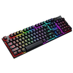 T-WOLF  T20 104-Keys Optical RGB Backlight Keyboard USB Wired Gaming Keyboard for PC Computer Desktop Laptop