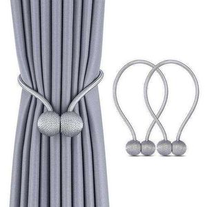 Curtain Holder/Magnetic Drapery Curtain Tiebacks Holders -Grey