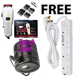 Inextention Geemy Electric Hair Shaving & Machine + Free 4 Way Power Extension Cable & Bluetooth Speaker