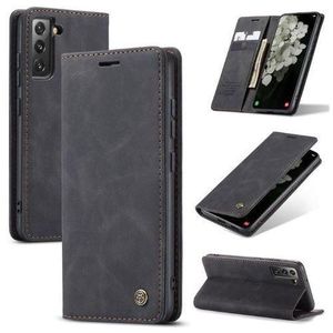 Caseme Wallet Black Suede Leather Flip Case For Samsung Galaxy S23