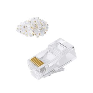 RJ45 Connectors, 100-PACK Cat6 RJ45 Ends, Ethernet Cable Crimp Connectors 