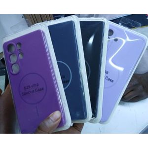 Luxury Samsung Galaxy S25 Ultra MagSafe Silicone Case Soft Touch Finish Full Protection Lighter Purple