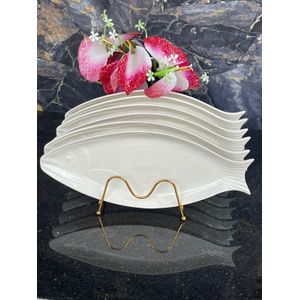 Ceramic Fish Shaped Plates 6 plates  16” long  