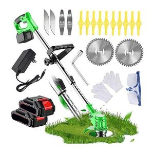 Portable Cordless Lawn Mower with Two 96V Lithium Ion Batteries and Two Wheels for Easy Mobility