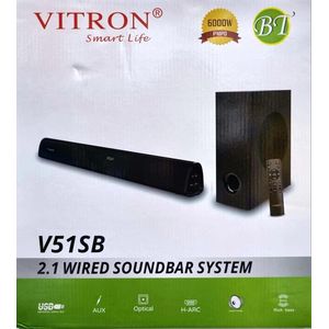 Vitron Super Quality 2.1CH V51SB Wired Sound Bar System Sorround Sound with Bluetooth and Remote Control