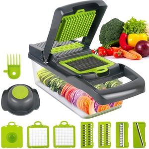 16-Piece Multifunction Vegetable Cutter & Slicer Set – Kitchen Food Prep Tool with Safety Holder