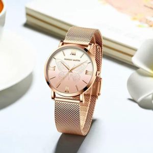 Hannah Martin Rose Gold Butterfly Watch