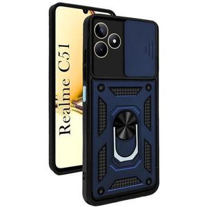 For Realme C51 Case,Sliding Camera Lens Cover 360° Rotating Ring Cover