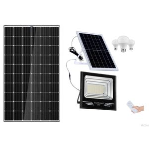 Sunlight Solar 250W solar panel Monocrystalline All Weather solar panel + Free 50W solar floodlight +Bulb