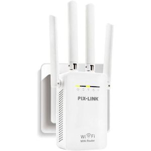 PIX-LINK WiFi Range Extender Signal Booster 4 External Antennas 2.4GHz Fast Speed 300Mbs Wi-Fi Repeater