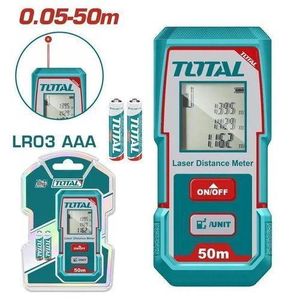 TOTAL Laser Distance Measuring Tool, 50M/165ft Laser Measure, ±2mm Accuracy Laser Distance Meters with Backlit LCD, Measuring Distance, Area, Volume, Pythagorean Mode for Indoor/Outdoor Use(Green Laser)with batteries