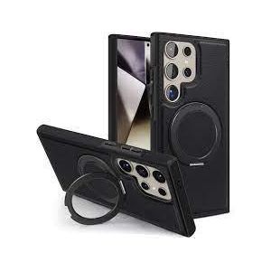 Premium Magnetic Leather Samsung S23 Ultra Back Cover With Stand