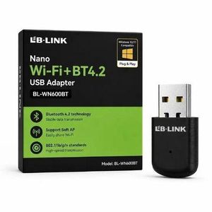 Lb Link .LB-LINK BL-WN600BT 2-in-1 Nano USB Adapter, 300Mbps WiFi + 4.2, Plug and Play for Windows 10/11 PC Laptop