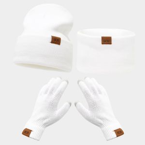 Mom 3Pcs Knitted Gloves Scarf Beanie 