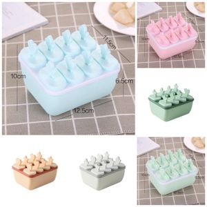 Popsicle mold ice cream model plastic with lid ice cream popsicle mold summer DIY ice-making box reusable and easy to demould