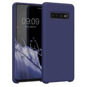 Soft Flexible Silicone Case for Samsung Galaxy S10+, Shockproof Anti-Scratch Slim TPU Protective Back Cover (Blue)