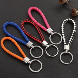 Men Creative Metal Leather Key Chain Ring Keyfob Car Keyring Keychain Holder