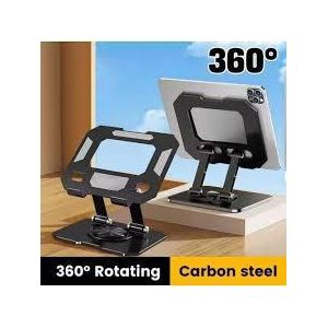 360° Rotating Adjustable Tablet & Phone Stand Foldable Carbon Steel Desktop Holder For iPad, Smartphones & Tablets
