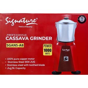 Signature SGANS-A8 Professional Cassava Grinder – 1000W Heavy-Duty Food Processor (5L)