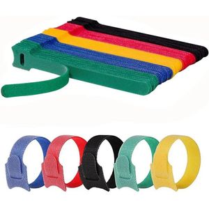 10pcs Reusable Cable Ties , Adjustable Releasable Hook and Loop Cable Straps for PC Cable Management, Organizing Cords, TV, Desk - Multicolored